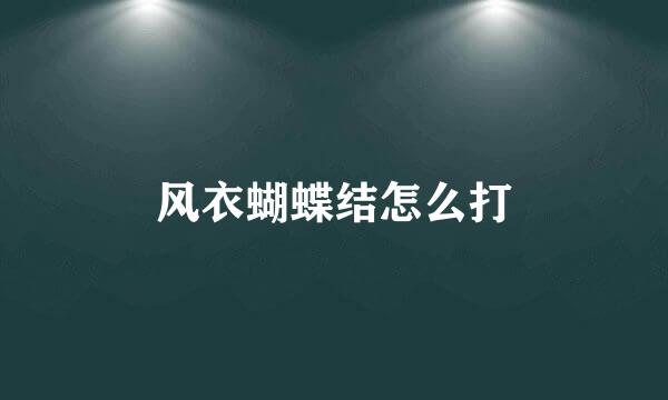 风衣蝴蝶结怎么打