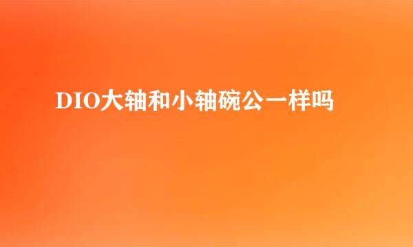 DIO大轴和小轴碗公一样吗
