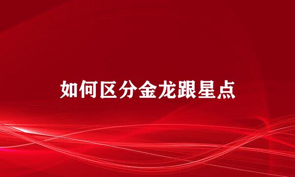 如何区分金龙跟星点