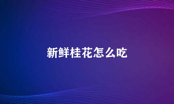新鲜桂花怎么吃