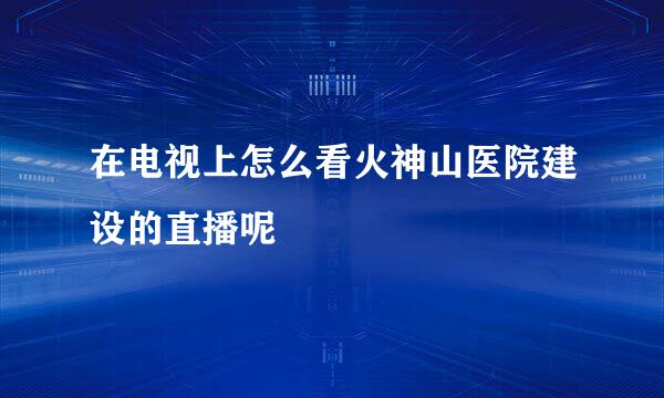 在电视上怎么看火神山医院建设的直播呢