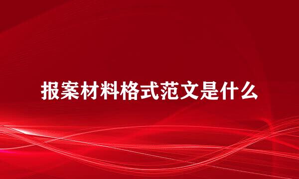 报案材料格式范文是什么