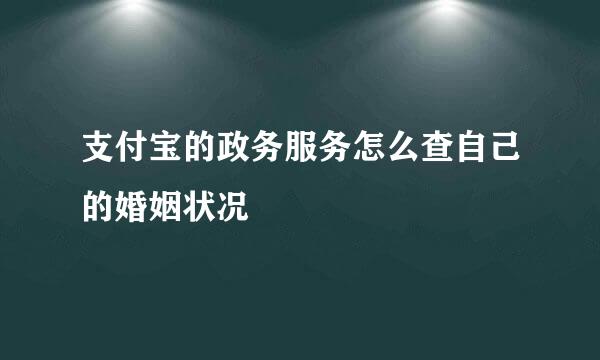 支付宝的政务服务怎么查自己的婚姻状况