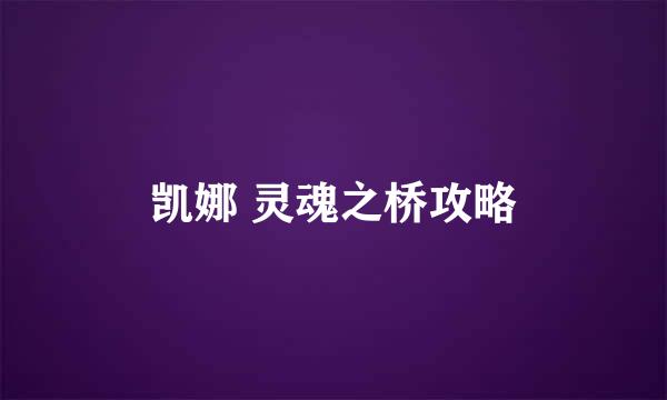 凯娜 灵魂之桥攻略