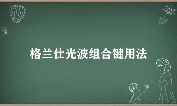 格兰仕光波组合键用法