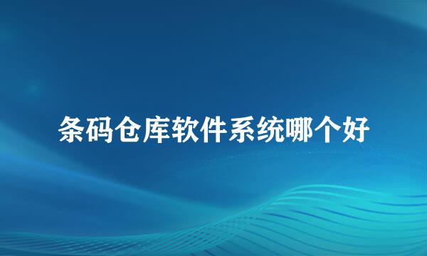 条码仓库软件系统哪个好