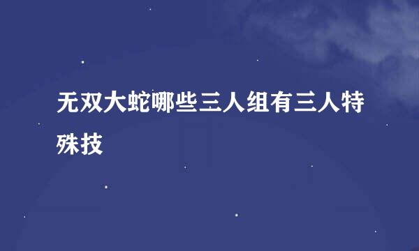 无双大蛇哪些三人组有三人特殊技