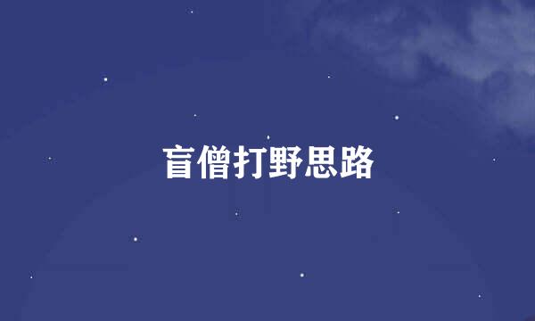 盲僧打野思路