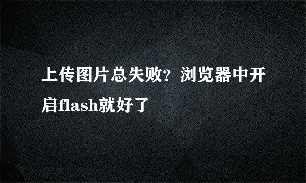 上传图片总失败？浏览器中开启flash就好了