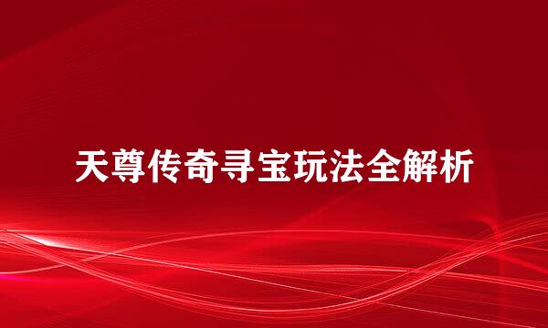 天尊传奇寻宝玩法全解析