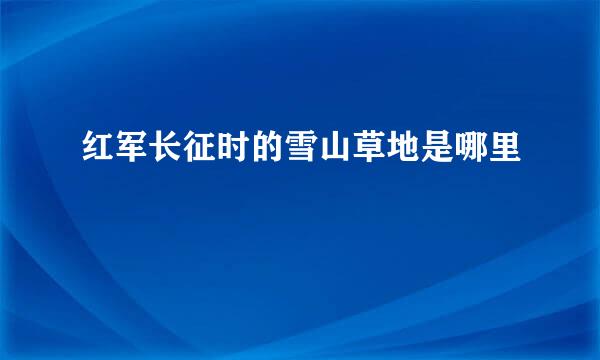红军长征时的雪山草地是哪里