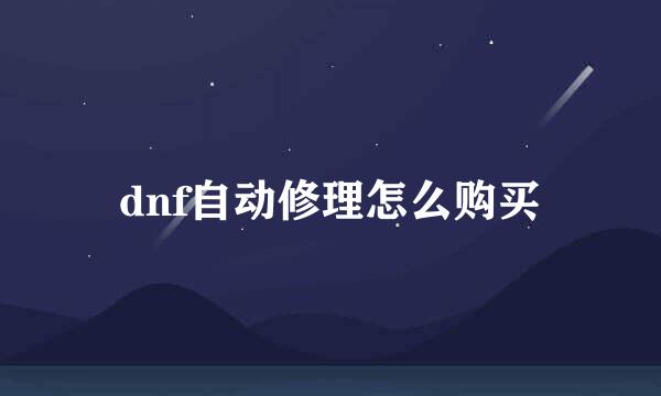 dnf自动修理怎么购买
