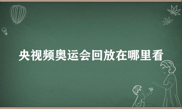 央视频奥运会回放在哪里看