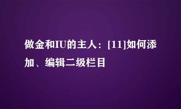 做金和IU的主人：[11]如何添加、编辑二级栏目