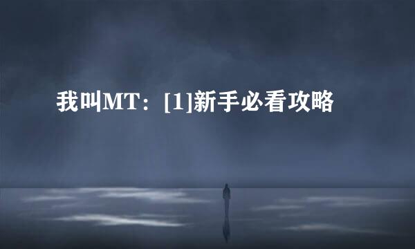我叫MT：[1]新手必看攻略