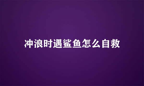 冲浪时遇鲨鱼怎么自救