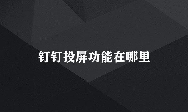 钉钉投屏功能在哪里
