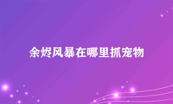 余烬风暴在哪里抓宠物