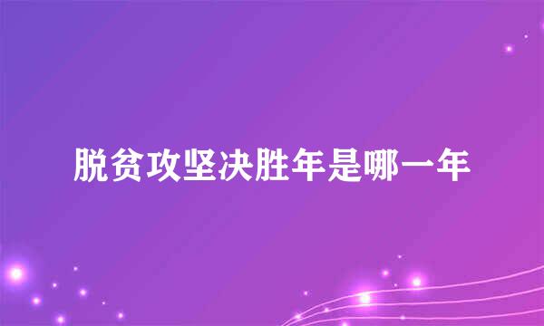 脱贫攻坚决胜年是哪一年