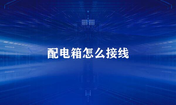 配电箱怎么接线