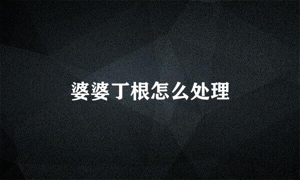 婆婆丁根怎么处理