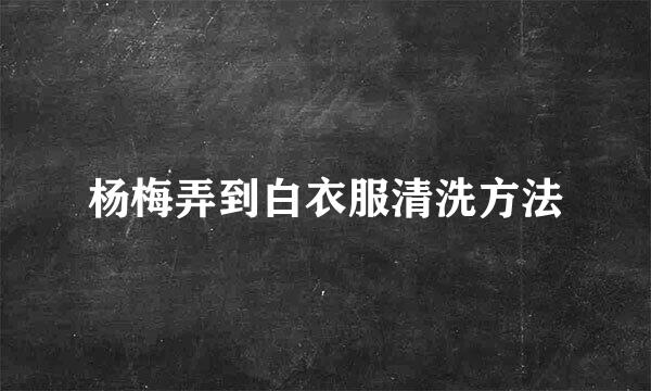 杨梅弄到白衣服清洗方法