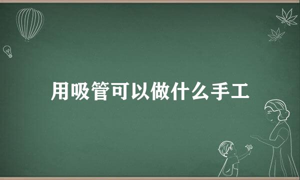 用吸管可以做什么手工