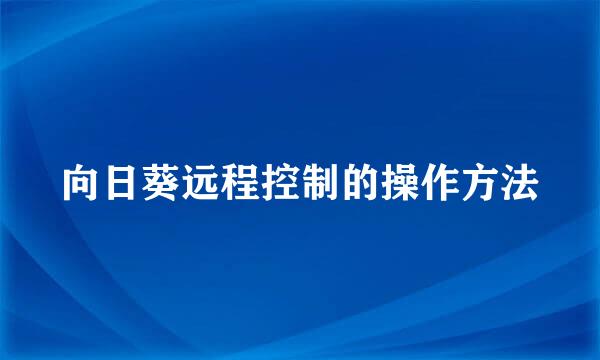 向日葵远程控制的操作方法