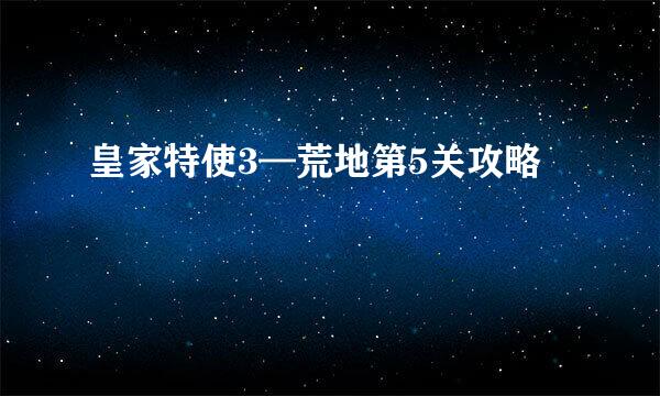 皇家特使3—荒地第5关攻略