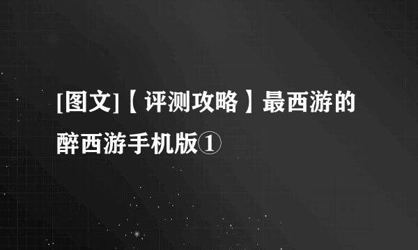 [图文]【评测攻略】最西游的醉西游手机版①