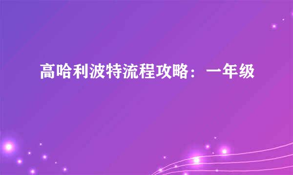 高哈利波特流程攻略：一年级