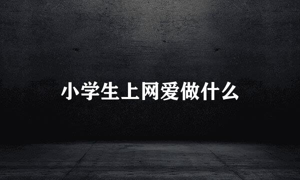 小学生上网爱做什么