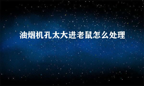 油烟机孔太大进老鼠怎么处理