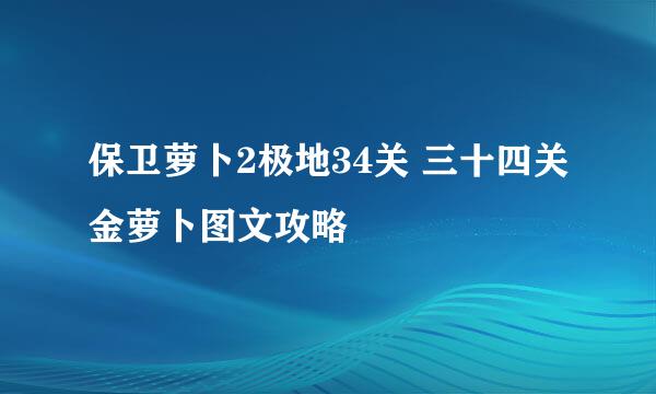 保卫萝卜2极地34关 三十四关金萝卜图文攻略