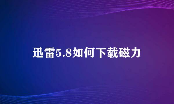 迅雷5.8如何下载磁力