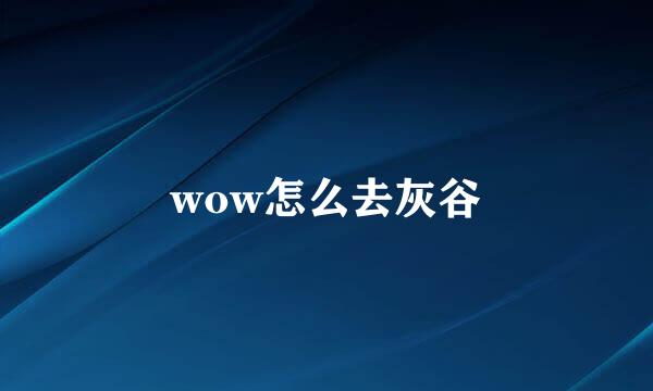 wow怎么去灰谷