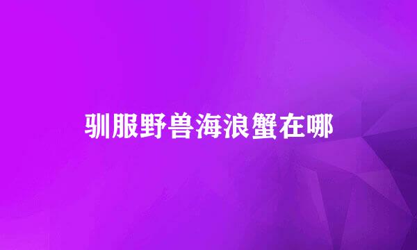 驯服野兽海浪蟹在哪