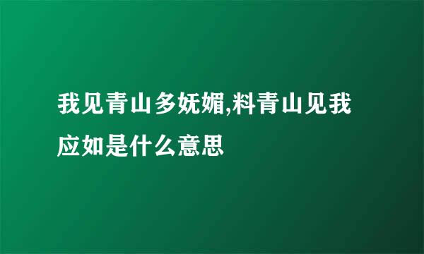 我见青山多妩媚,料青山见我应如是什么意思