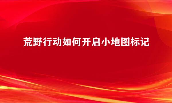 荒野行动如何开启小地图标记