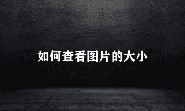 如何查看图片的大小