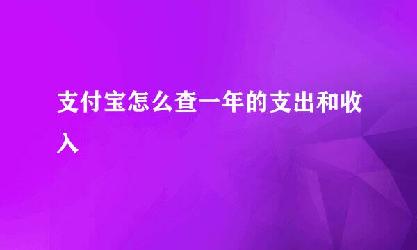 支付宝怎么查一年的支出和收入