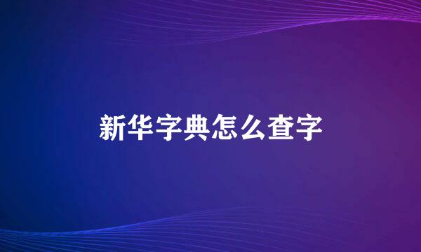 新华字典怎么查字