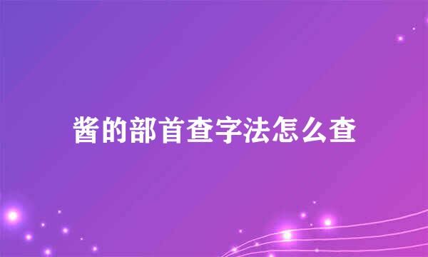 酱的部首查字法怎么查