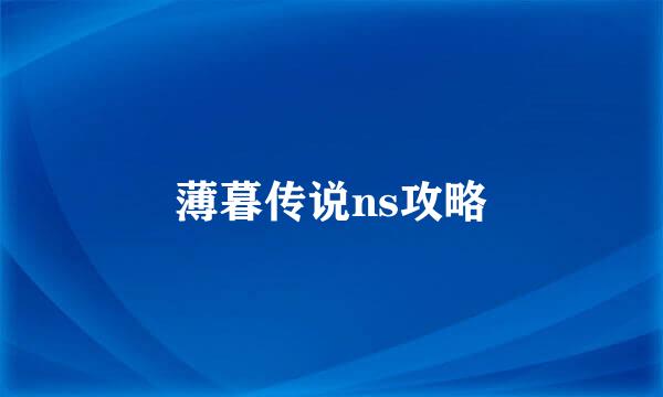 薄暮传说ns攻略