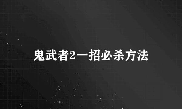 鬼武者2一招必杀方法