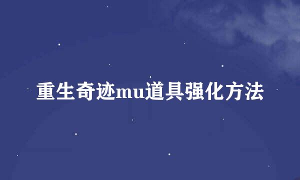 重生奇迹mu道具强化方法
