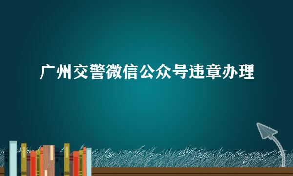 广州交警微信公众号违章办理