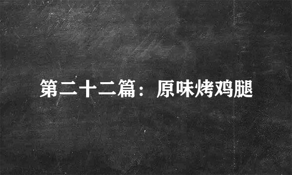 第二十二篇：原味烤鸡腿