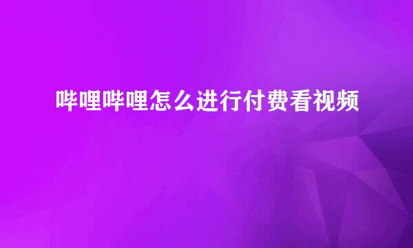哔哩哔哩怎么进行付费看视频