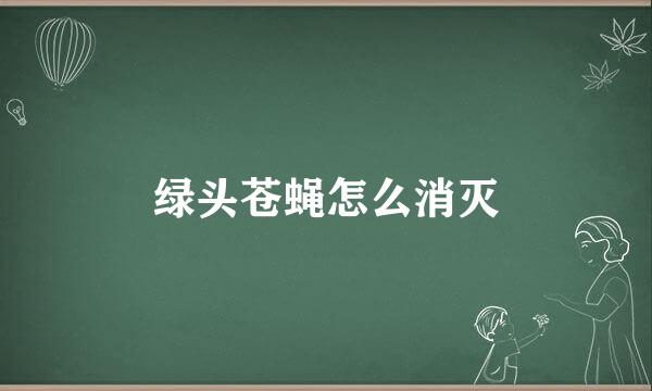 绿头苍蝇怎么消灭
